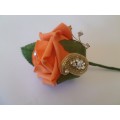 Rose Buttonhole with Asian Detailling - Available in 3 Variations